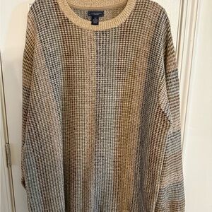 Saddlebred Men's Houndstooth Sweater - Beige and Brown